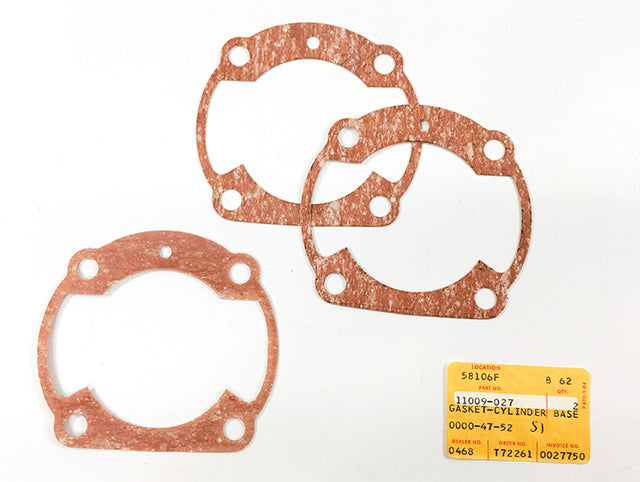 11009-027 NOS Kawasaki S1 S2 Base Gasket Set of 3