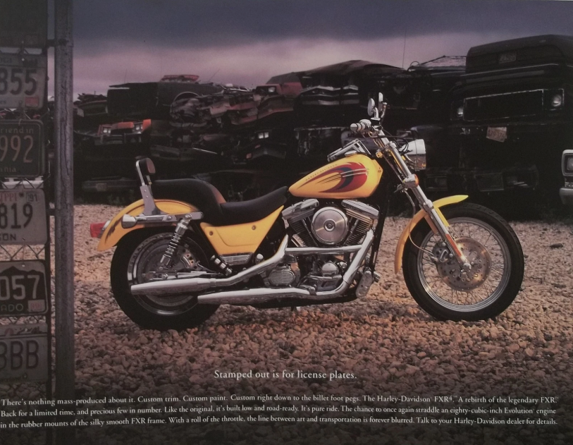 Harley Accessory Sheet 2000 FXR Specifications COLOR PHOTO