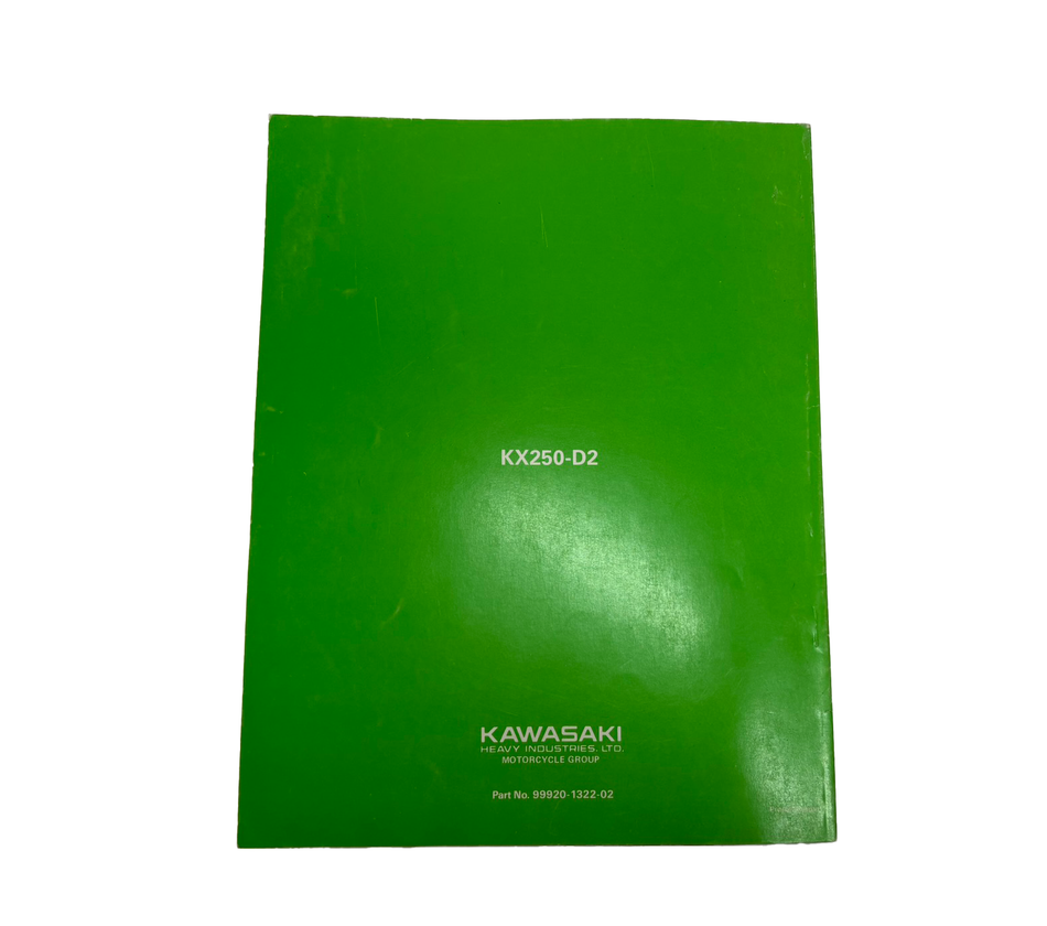 1986 Kawasaki KX250 Owners/Service Manual 99920-1322-02