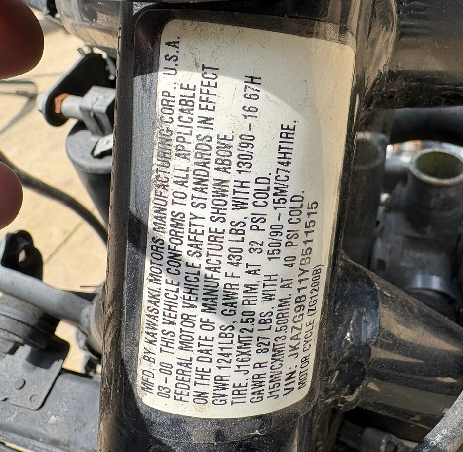 2001 Kawasaki ZG1200 Voyager Parts Bike