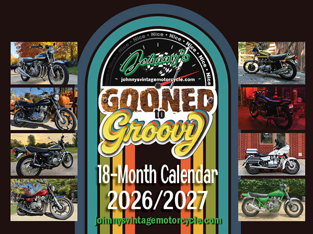 2026-2027 Johnny's Vintage Motorcycle 18-Month Wall Calendar