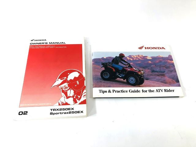 OEM Honda TRX250EX Sportrax250EX 2002 Owner Manual and Tips Guide! Nice!