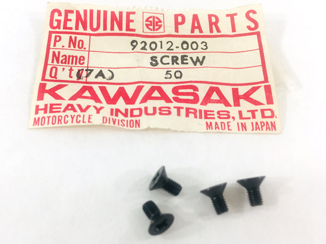 92012-003 NOS Kawasaki Fuel Tank Emblem Screws Set of Four