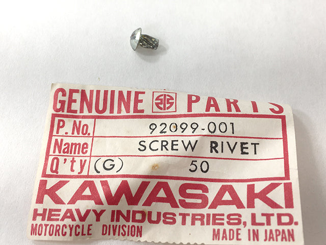 92099-001 NOS Kawasaki Steering Lock Fastener Screw Rivet