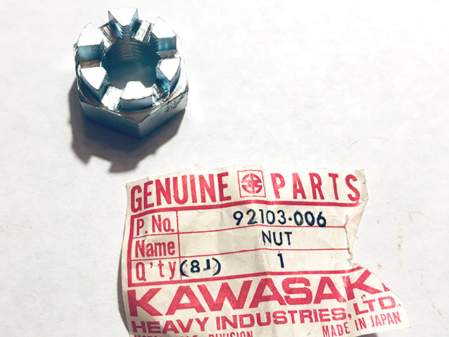 92103-006 NOS Kawasaki 14mm Castle Nut