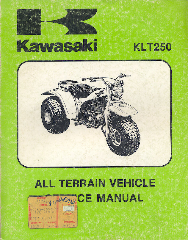 99963-0050-01 Kawasaki KLT250 Service Manual