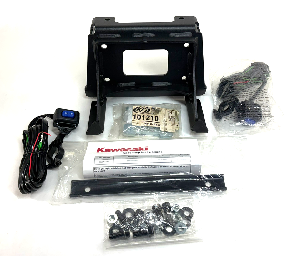 Genuine Kawasaki Winch Mount with KFI Spacer & Controls
