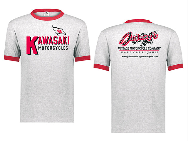 ビンテージバイクTシャツkawasaki yamaha suzuki honda Johnny's Vintage Kawasaki 