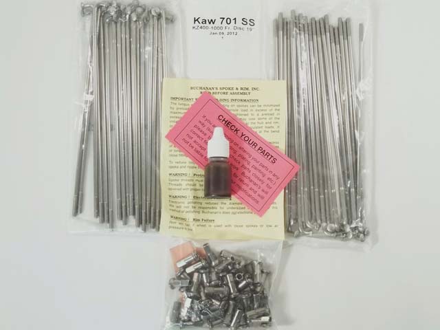 KAW701SS 4 Bolt Front Buchanan Stainless Spokes