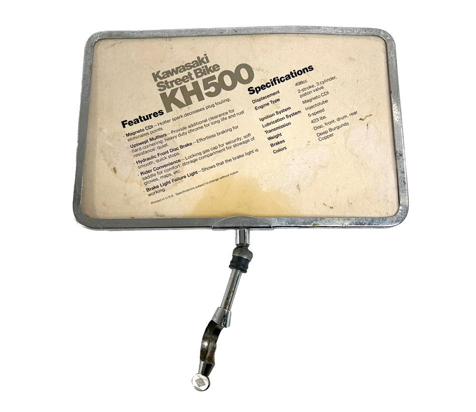Kawasaki KH500 Specification Sign