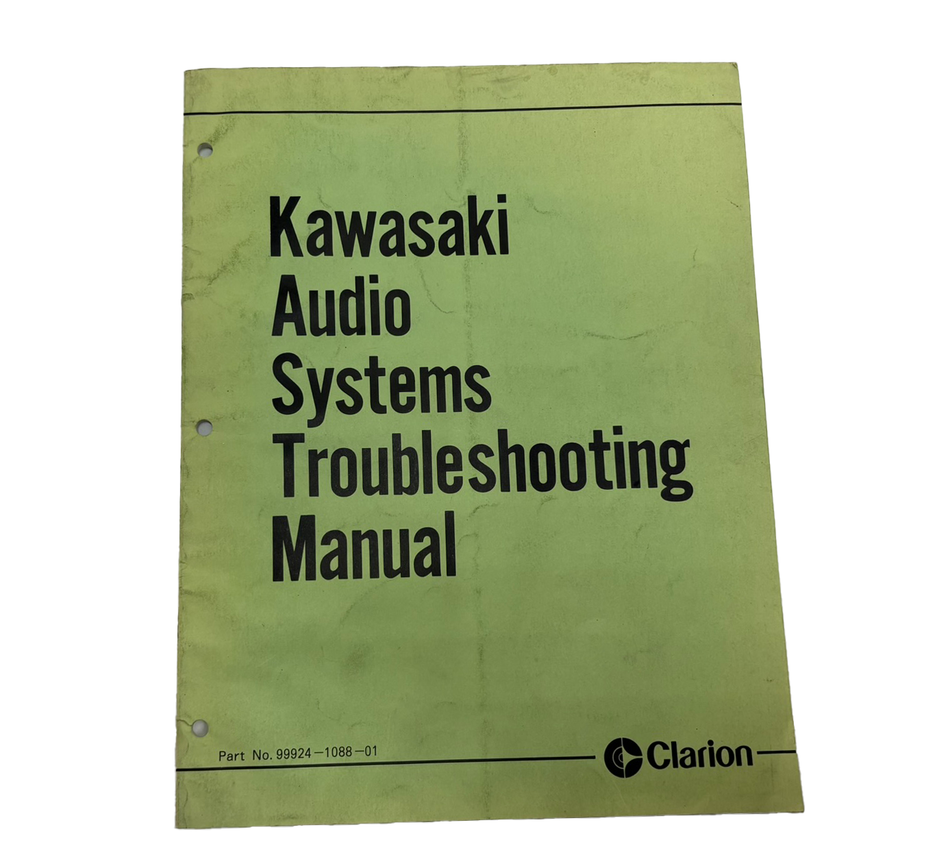 Kawasaki Audio Systems Troubleshooting Manual 99924-1088-01