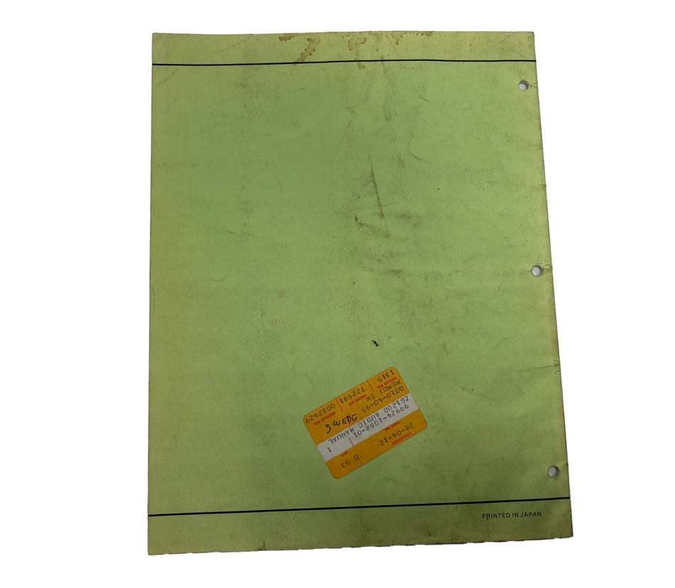 Kawasaki Audio Systems Troubleshooting Manual 99924-1088-01