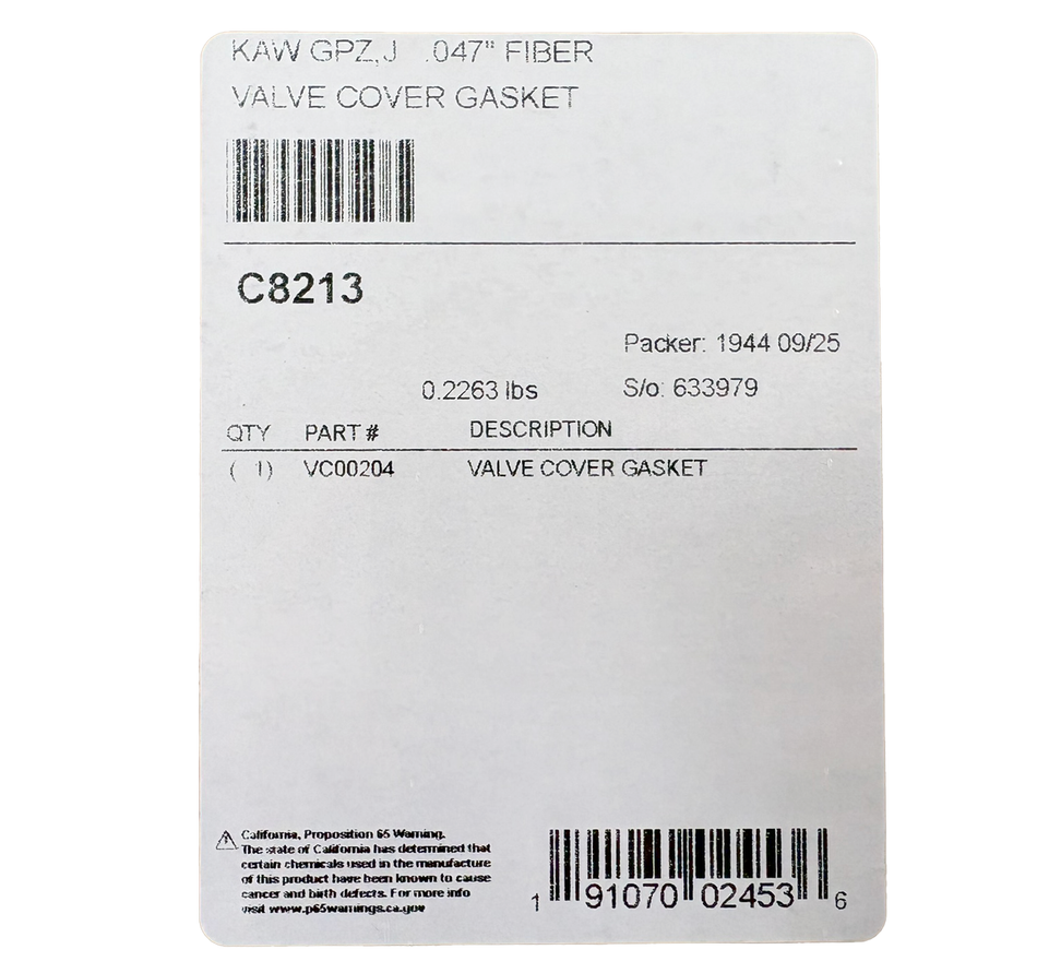 Kawasaki KZ1000J Valve Cover Gasket 11009-1205
