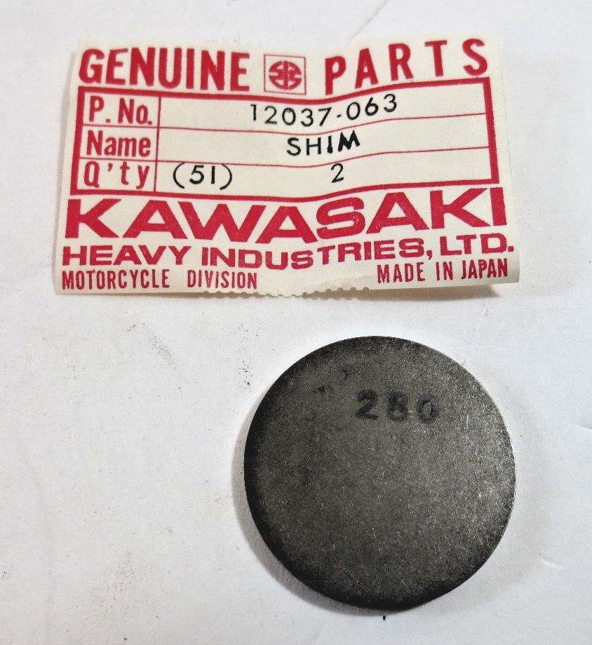12037-063 NOS Kawasaki KZ750B Valve Shim 2.80 Twin Cylinder Shim