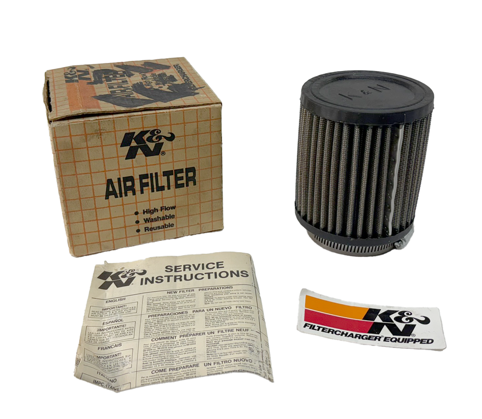 NOS K&N Universal Air Filter 2-1/4"FLG, 3-1/2"OD, 4"H