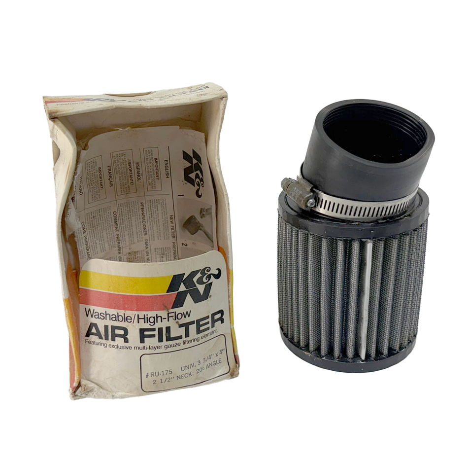 NOS K&N Universal Air Filter 2-7/16"20 DEG FLG, 3-3/4"OD, 4"H