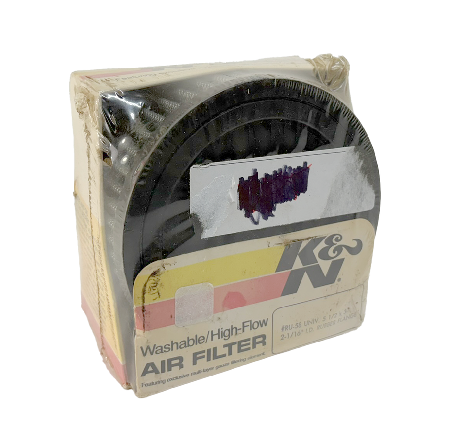 NOS K&N Universal Air Filter 5 1/2X3 2 1/16 ID