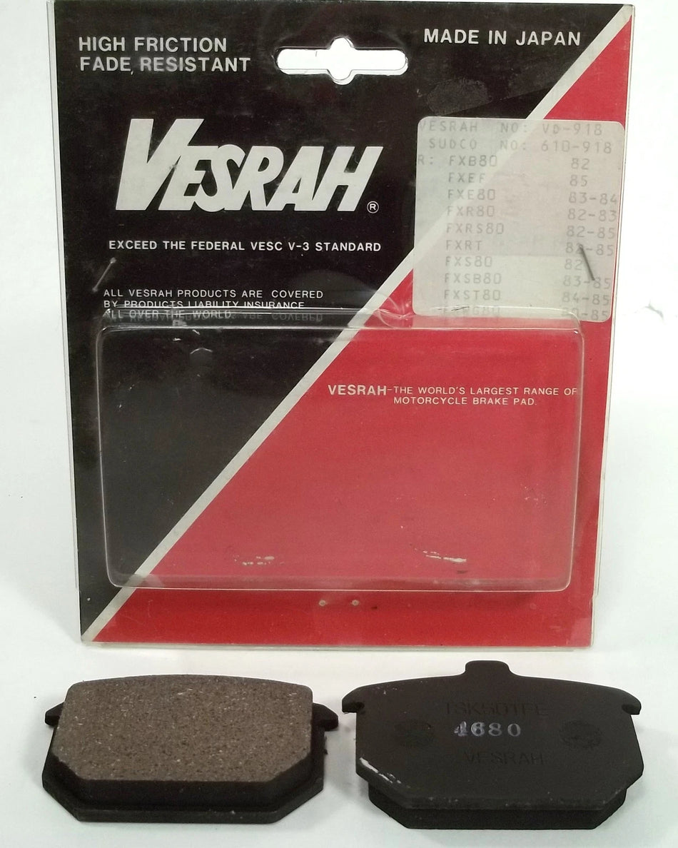 Versrah Rear Brake Pads Harley Softail Low Rider Superglide Springer Sportster