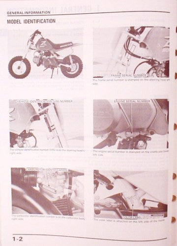 HONDA Z50R MINIBIKE 1988 '88 Service Manual EXTRA CLEAN