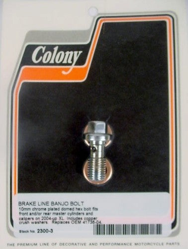 10MM CHROME DOMED HEX BRAKE LINE BANJO BOLT HARLEY XL SPORTSTER
