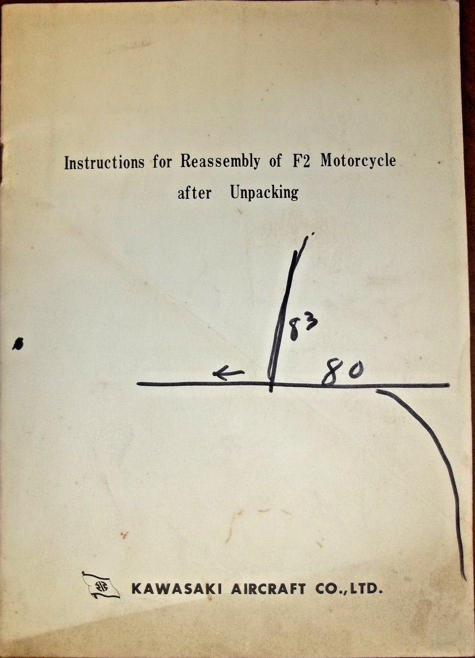 INSTRUCTIONS FOR REASSEMBLY OF KAWASAKI F2 MOTORCYCLE AFTER UNPACKING MANUAL