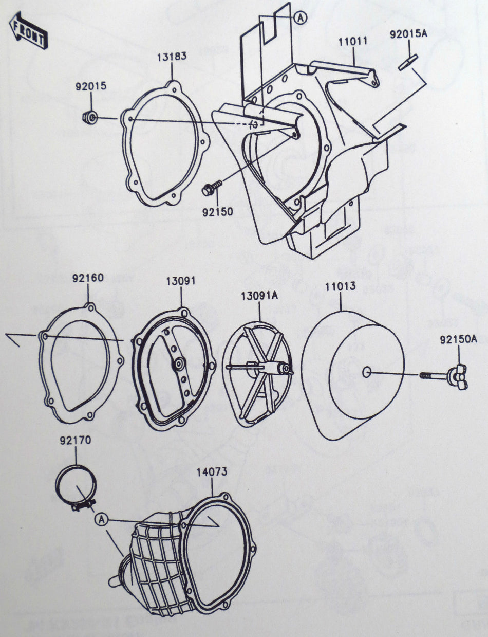 Genuine Kawasaki KX250-K1 Parts List Catalog