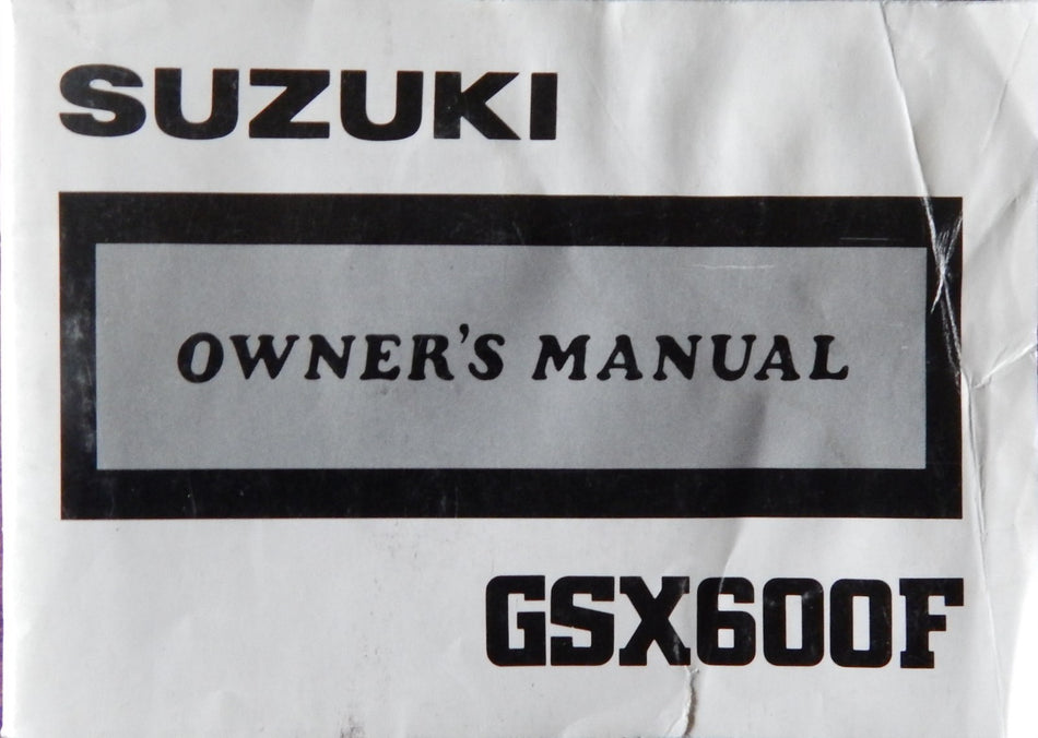 OEM SUZUKI GSX600F Katana OWNER MANUAL Printed October 1987