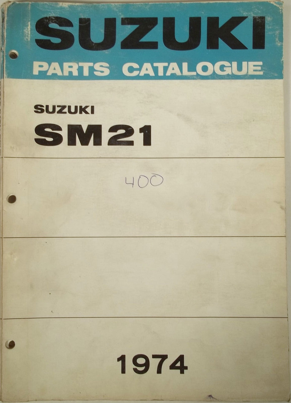 GENUINE SUZUKI SM21 PARTS CATALOGUE SNOWMOBILE SM21K SM21L 1974 NICE VINTAGE!