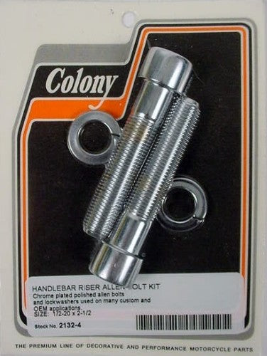 CHROME HANDLEBAR RISER ALLEN BOLT KIT CUSTOM HARLEY 1/2-20 x 2-1/2 2132-4
