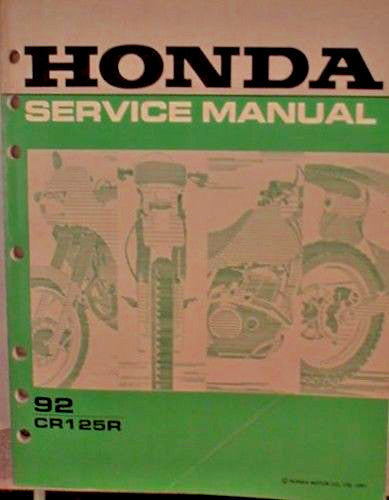 GENUINE HONDA CR125R Service Manual '92