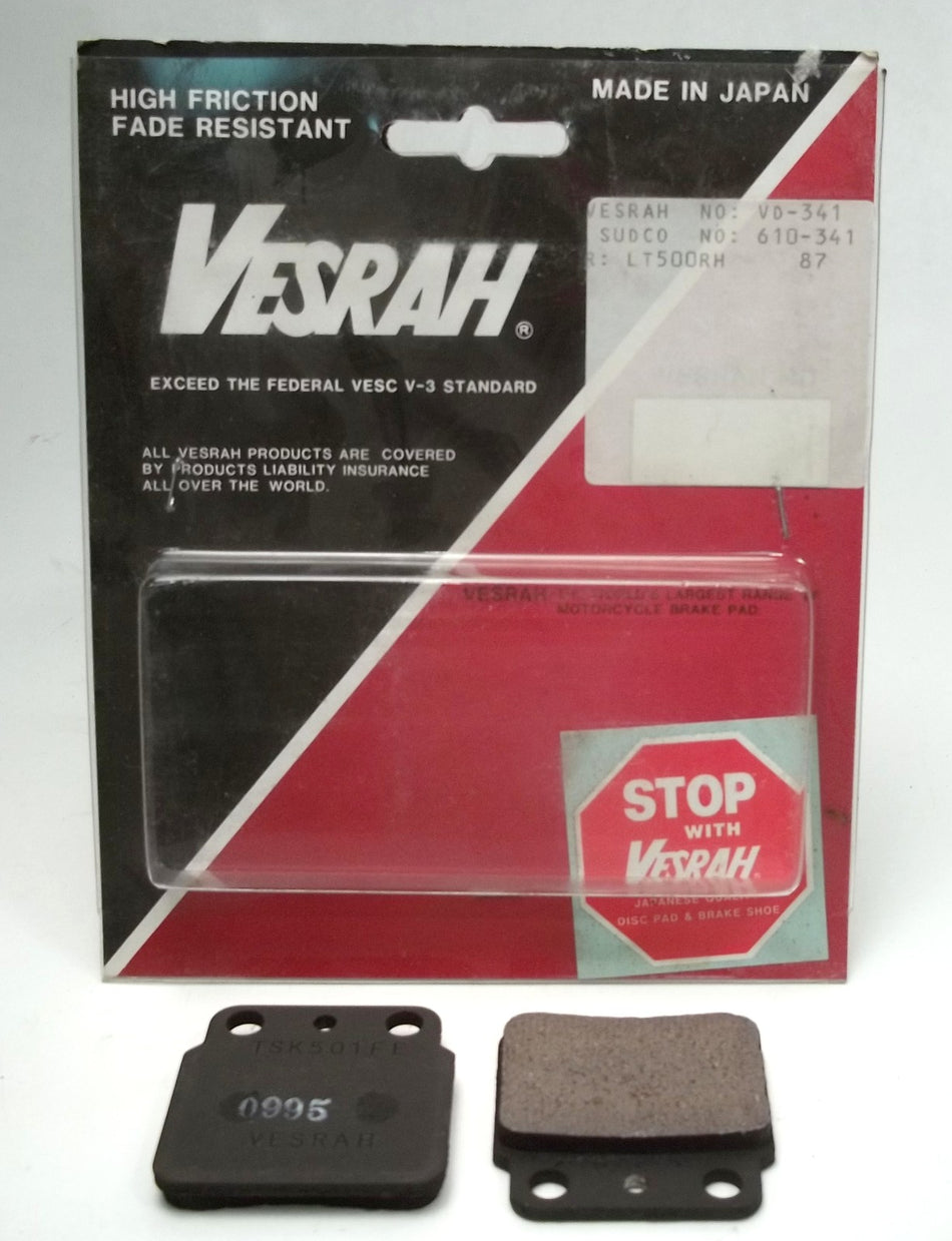 VESRAH REAR BRAKE PADS FA137 Kawasaki ATV KSF400 Suzuki LT250 LT500 Arctic Cat