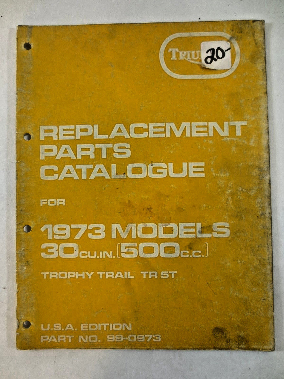 Triumph Replacement Parts Catalog 1973 Models Trophy Trial