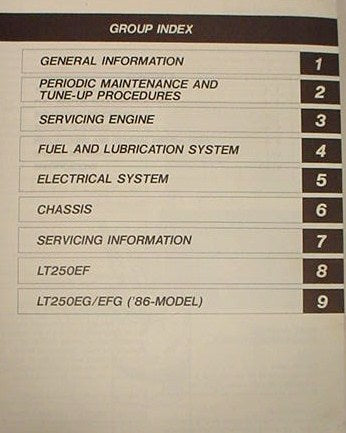 GENUINE SUZUKI LT250E SERVICE MANUAL LT250 E