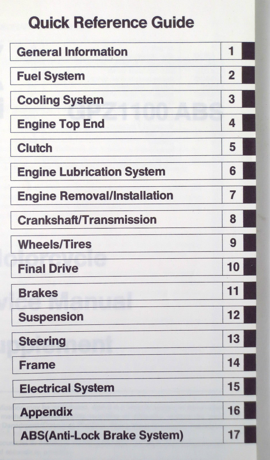 Genuine Kawasaki GPZ 1100 ABS Motorcycle Service Manual Supplement 99924 1192 51