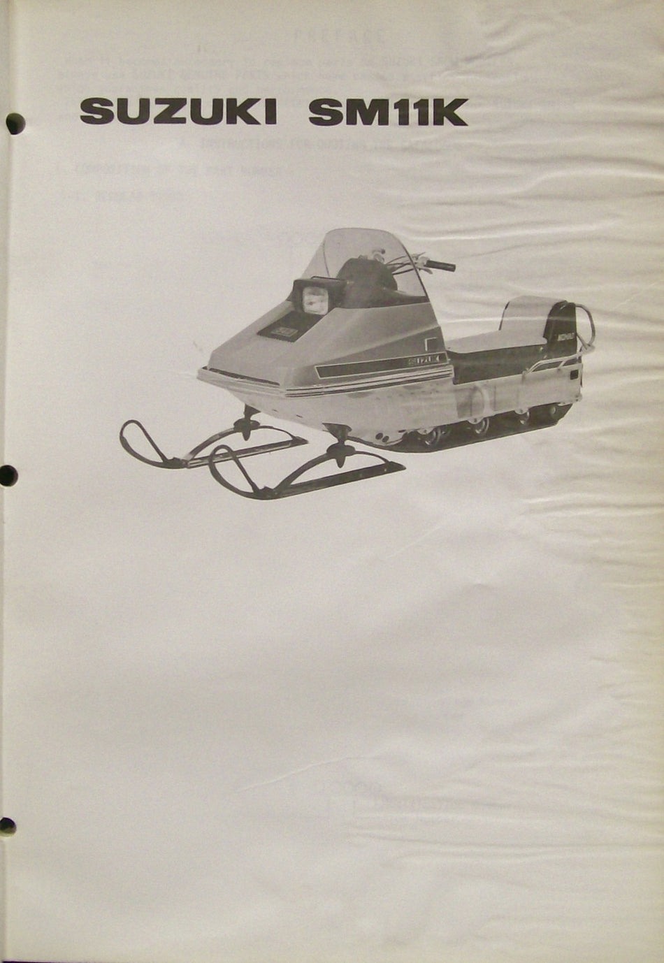 GENUINE SUZUKI PARTS CATALOGUE 1973 SM11K