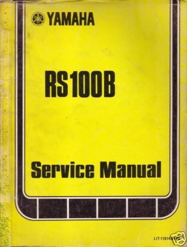 GENUINE YAMAHA SERVICE MANUAL RS100B RS 100