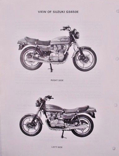 GENUINE SUZUKI GS650E SERVICE MANUAL + GZ/GLZ Supplement