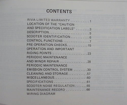 GENUINE YAMAHA XC125ZT OWNER'S MANUAL MINT PAGES