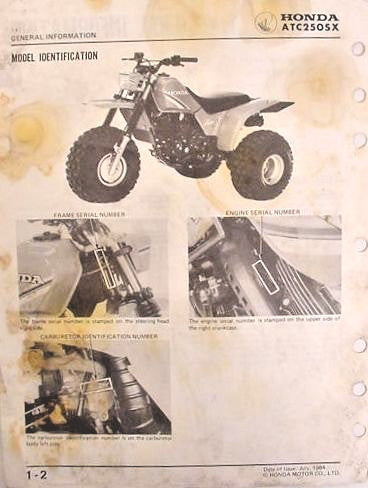 OFFICIAL HONDA  ATC250X SHOP MANUAL