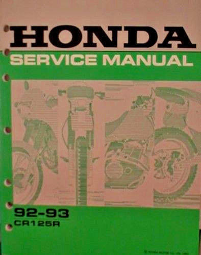 GENUINE HONDA CR125R 92-93 Service Manual
