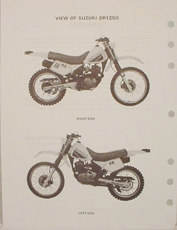GENUINE SUZUKI DR125 DR125G SERVICE MANUAL 1991