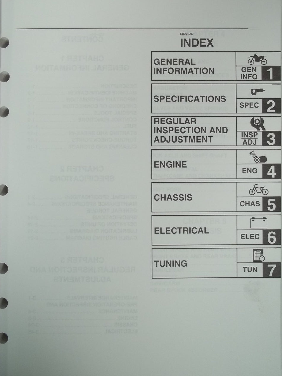 GENUINE YAMAHA YZ426F OWNERS SERVICE MANUAL