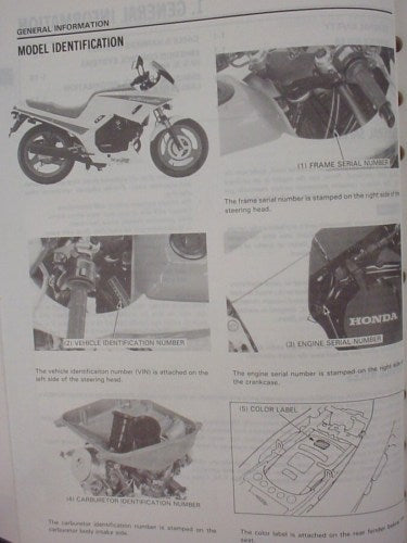 GENUINE HONDA VTR250 INTERCEPTOR VTR 88 Service Manual