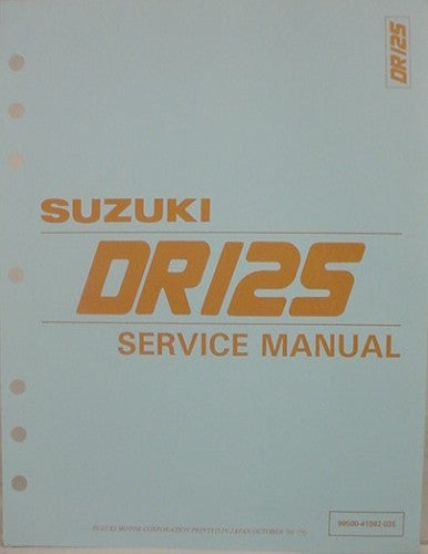 GENUINE SUZUKI DR125 DR125G SERVICE MANUAL 1991