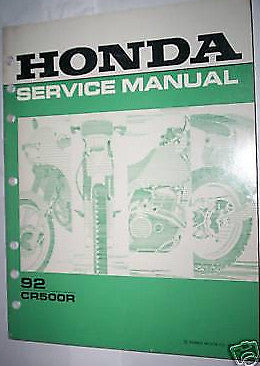 GENUINE HONDA SERVICE MANUAL CR500R 1992