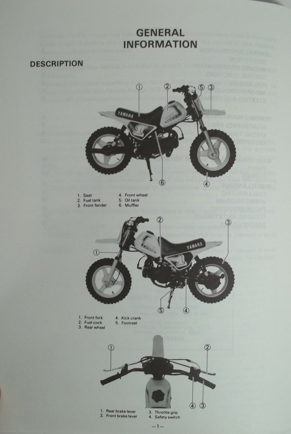 GENUINE YAMAHA PW 50H Owner Service Manual PW 50 H