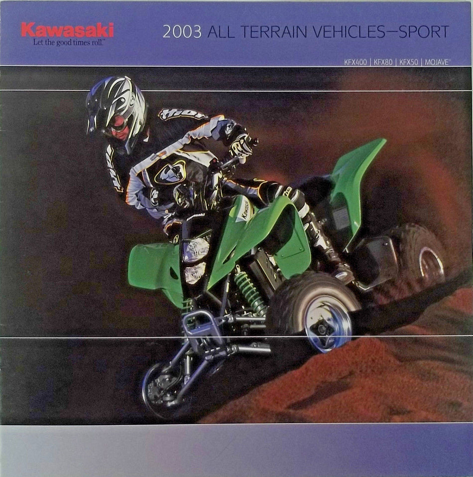 KAWASAKI All Terrain Vehicles Sport Model Year 2003 Sales Brochure Catalog