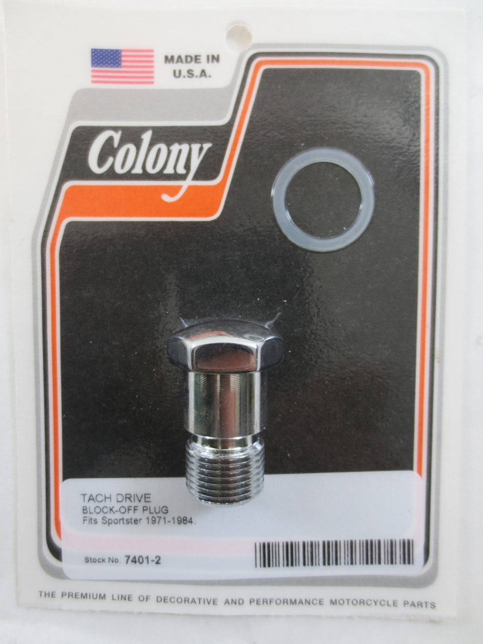 TACH DRIVE BLOCK OFF PLUG Harley Sportster Chopper 7401-2
