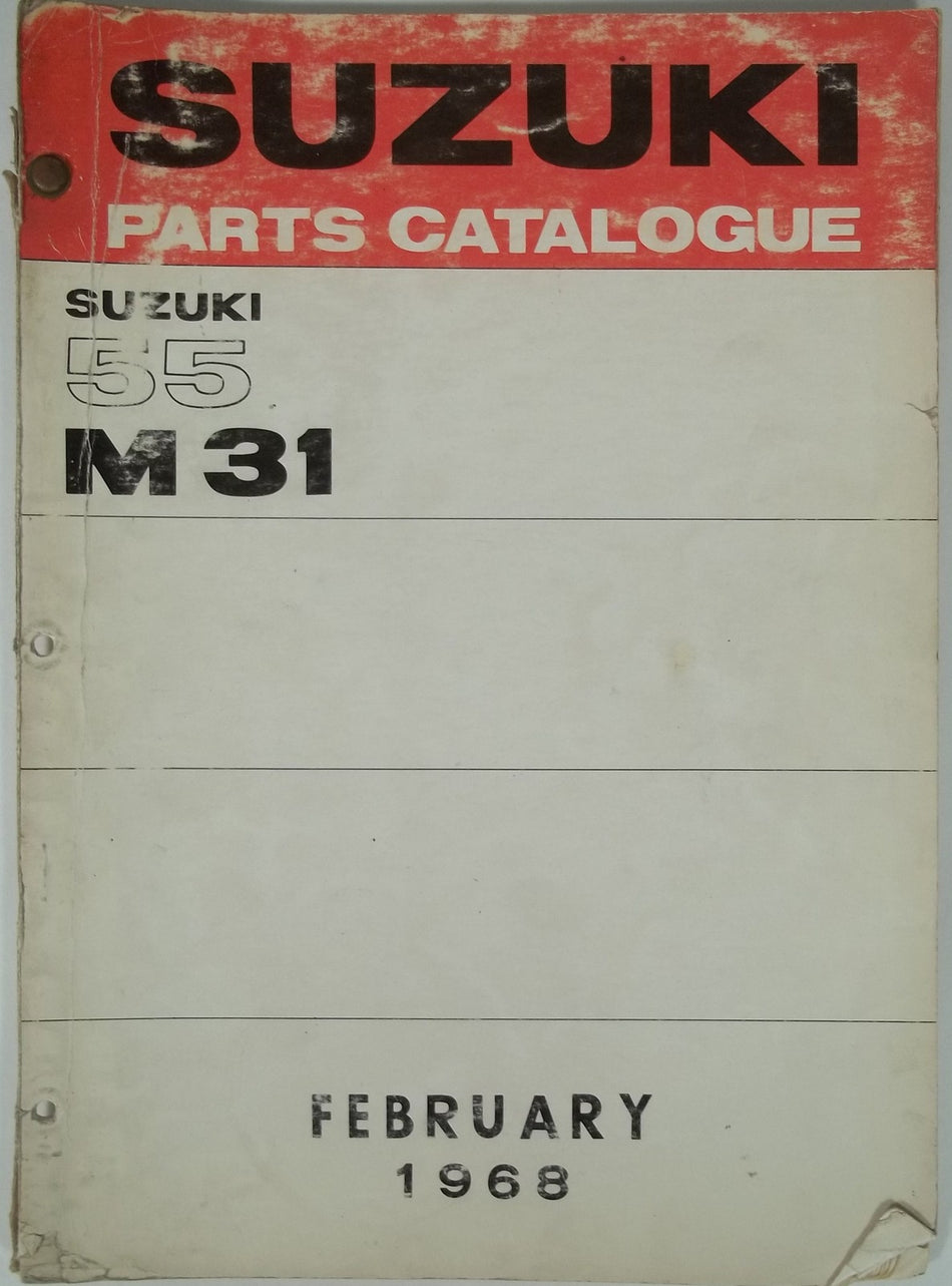 GENUINE SUZUKI 55 Model M31 PARTS CATALOGUE M 31 1968 NICE VINTAGE!