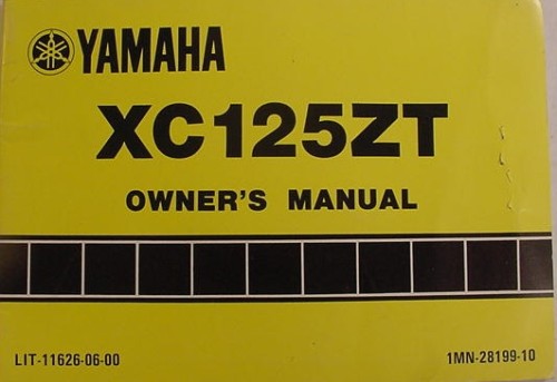 GENUINE YAMAHA XC125ZT OWNER'S MANUAL MINT PAGES